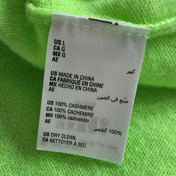 Charter Club Luxury Cashmere Neon Green Turtleneck Sweater sz Large Basic Winter - Picture 3 of 5
